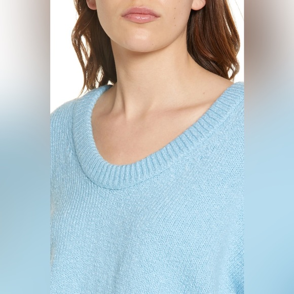 Free People Brookside Knit Sweater Tunic Starlight Blue Oversized - Picture 4 of 10